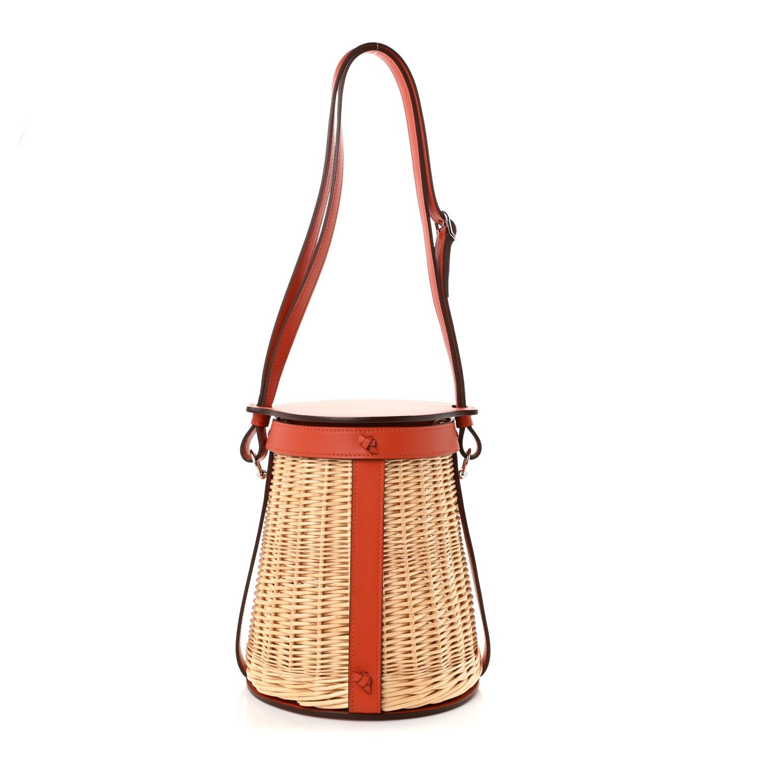 Hermes Swift Wicker Sac Farming Picnic Bag Naturel Terre Battue