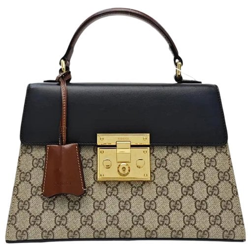 Padlock leather handbag
