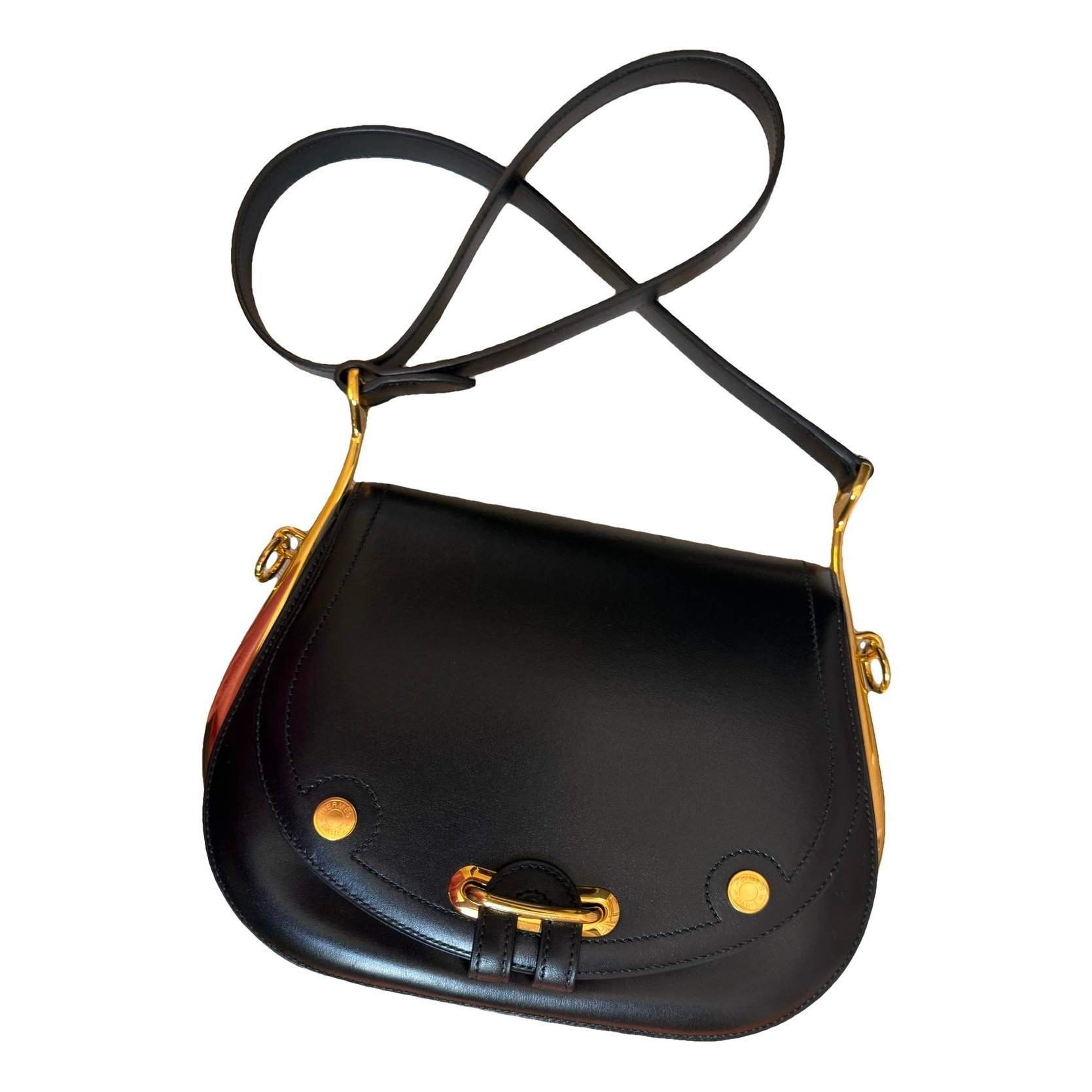 Passe-guide leather handbag