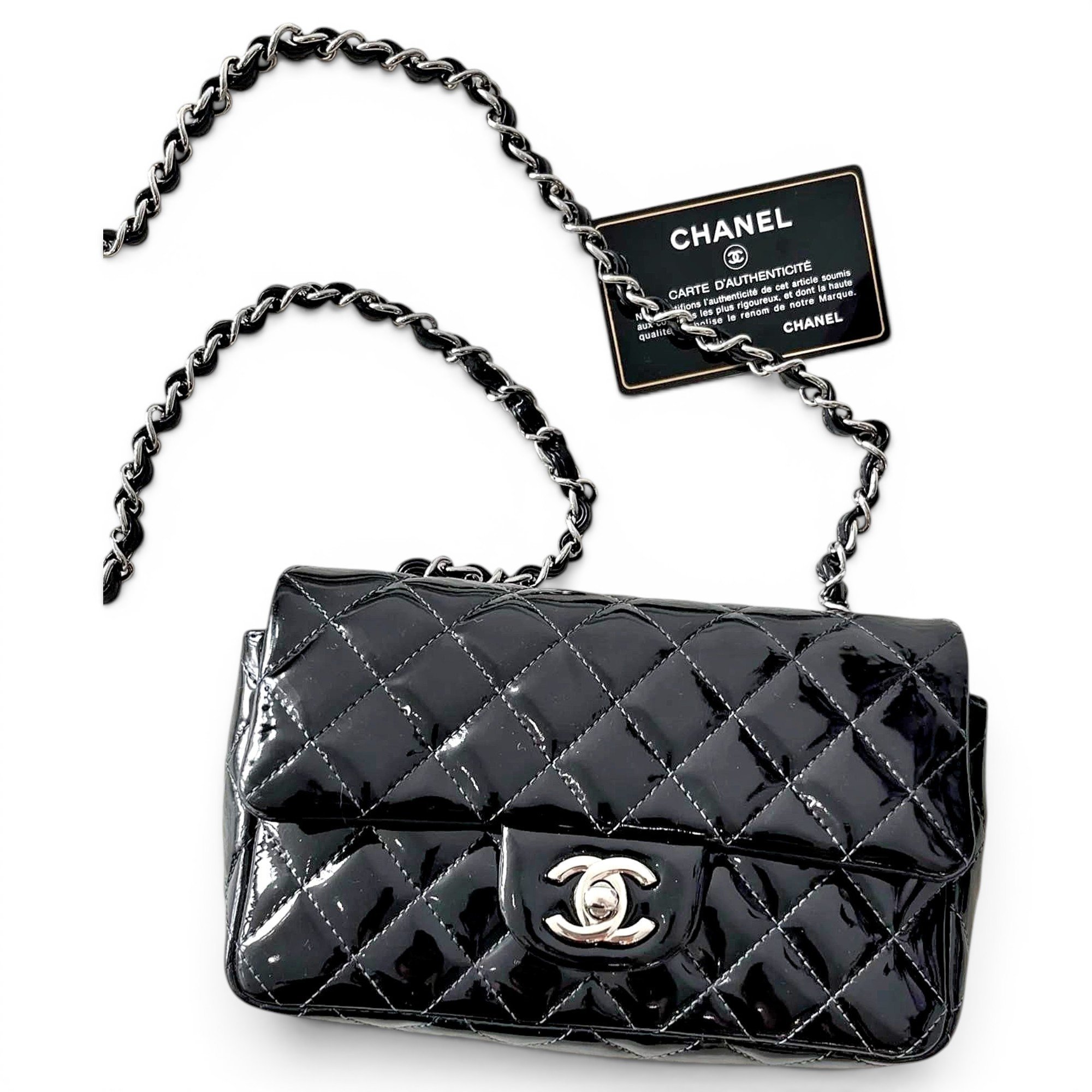 Patent leather handbag