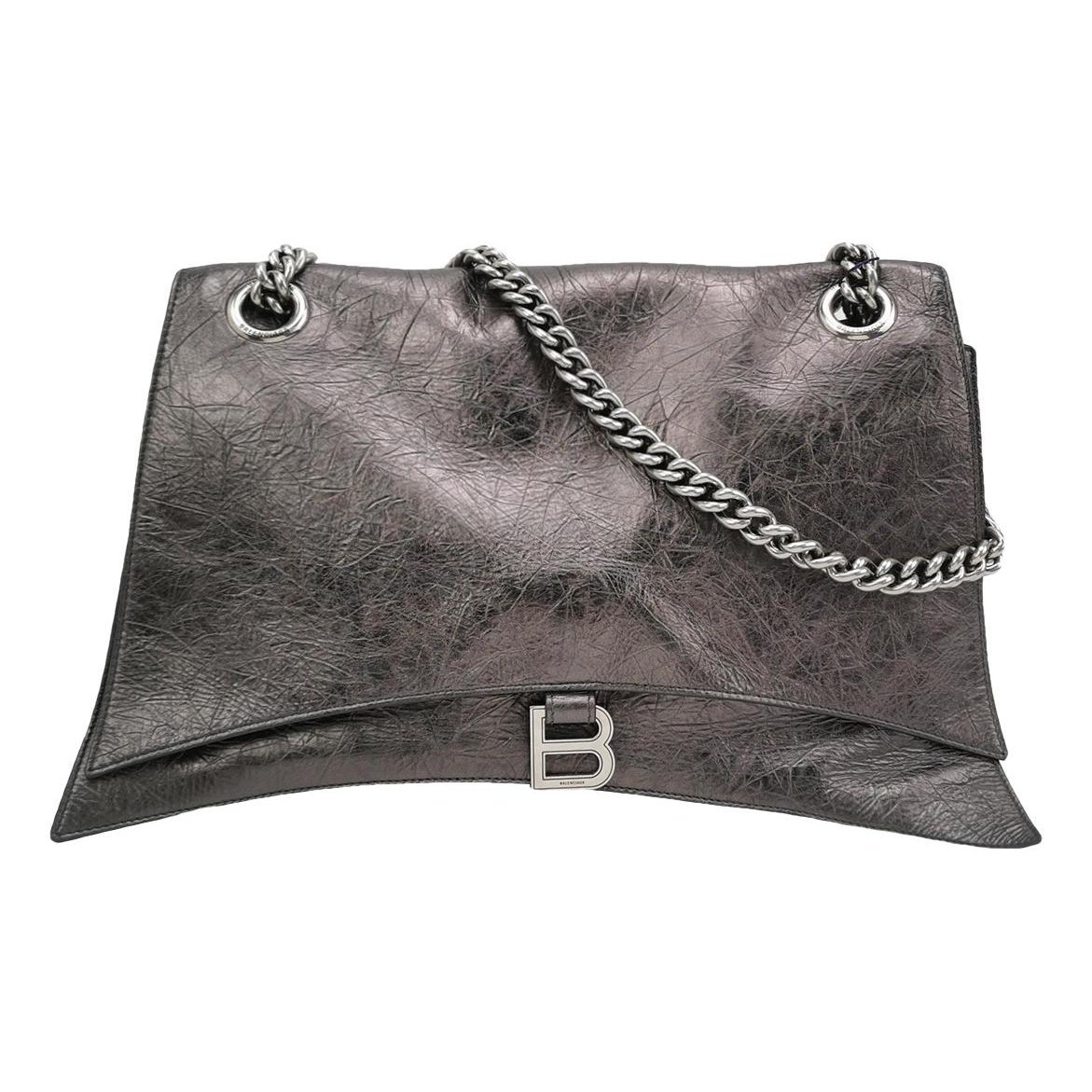 Crush leather handbag