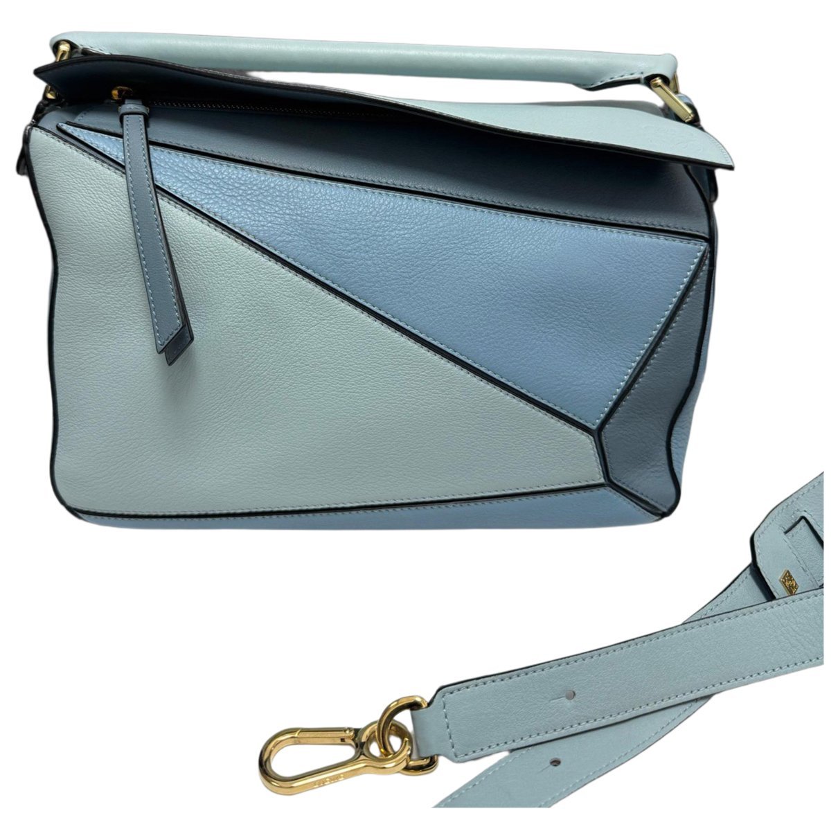 Puzzle leather handbag