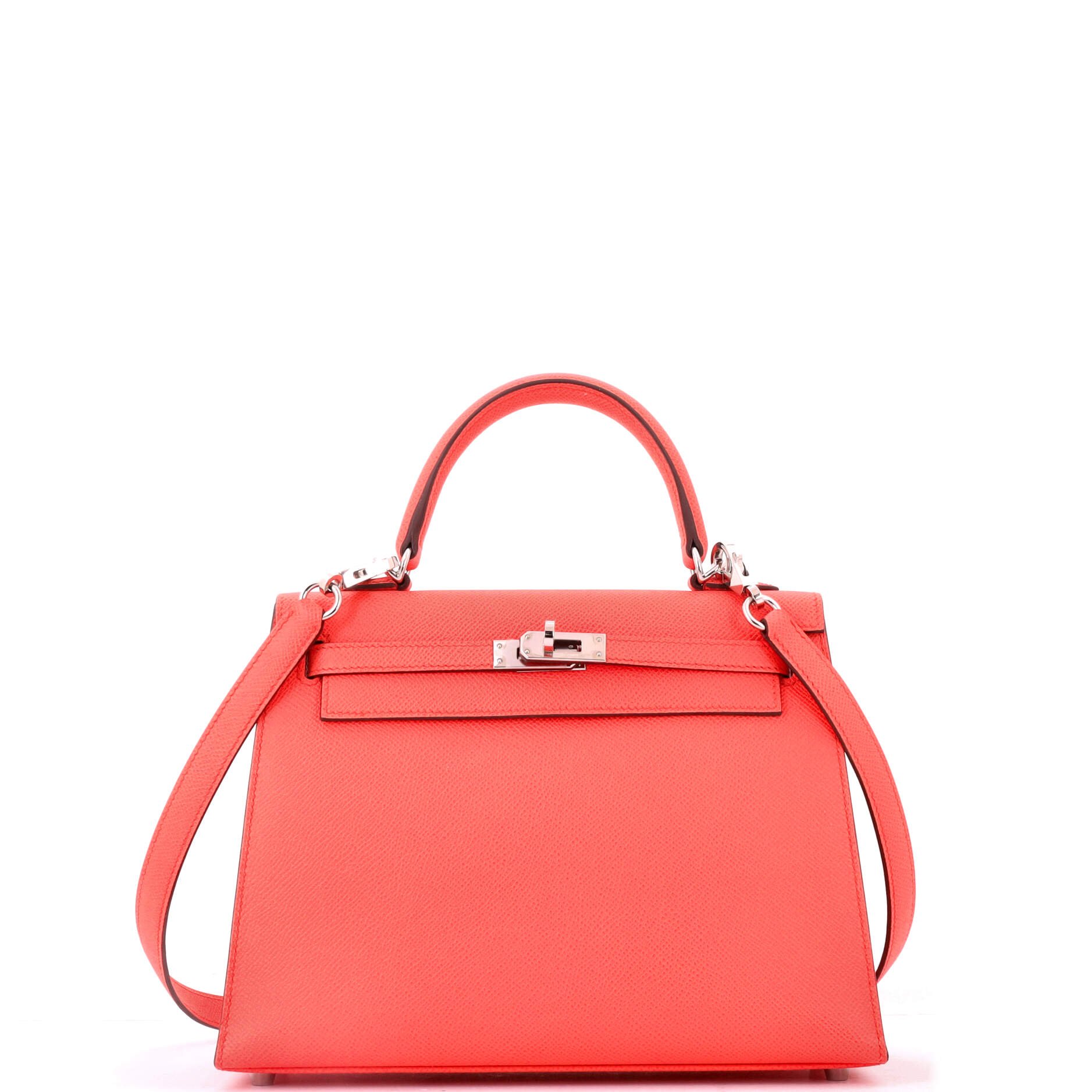 Kelly Handbag Rose Texas Epsom with Palladium Hardware 25