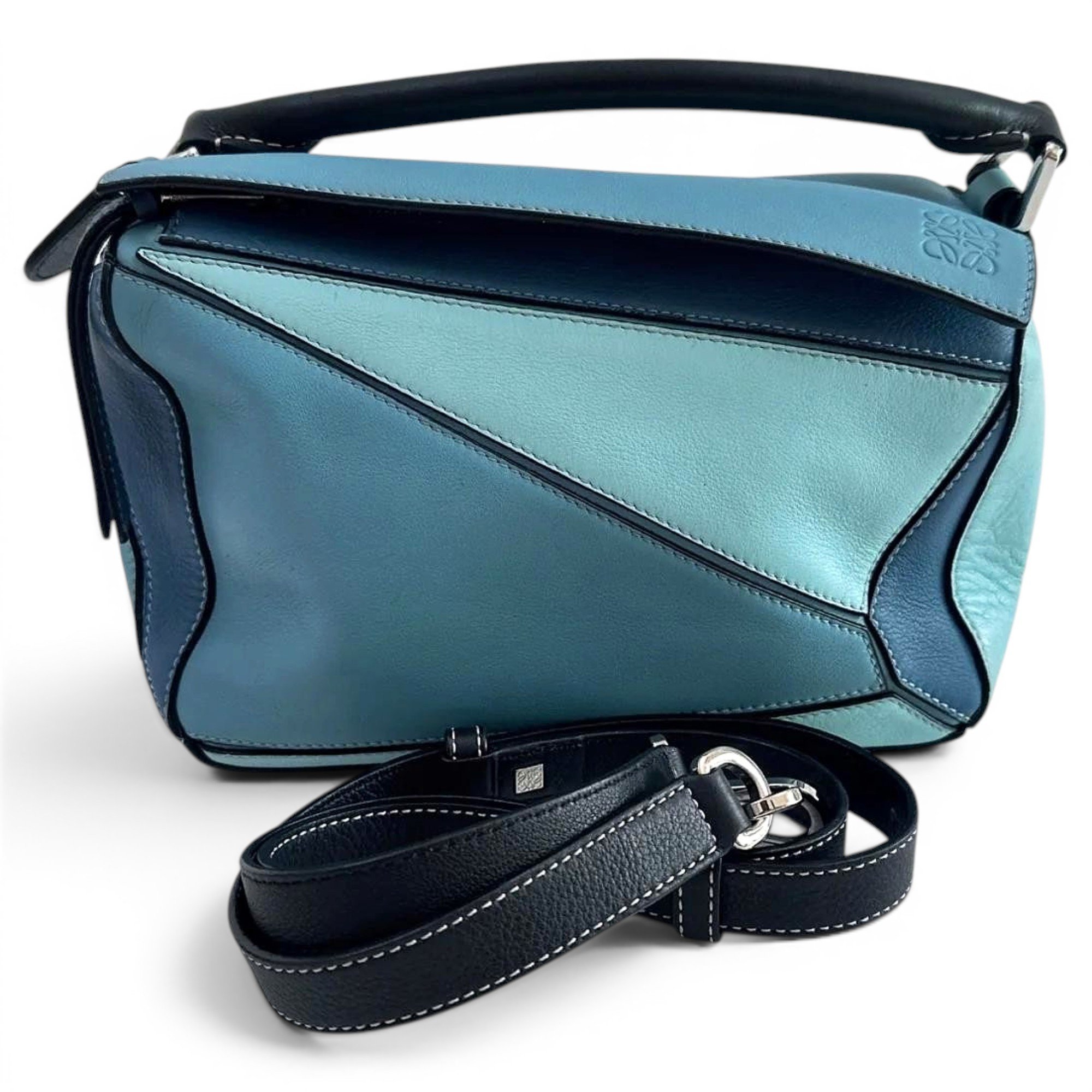 Puzzle leather handbag