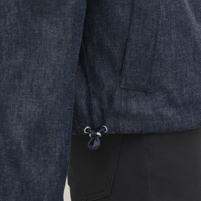 Indigo Zipped Denim Jacket Shirt