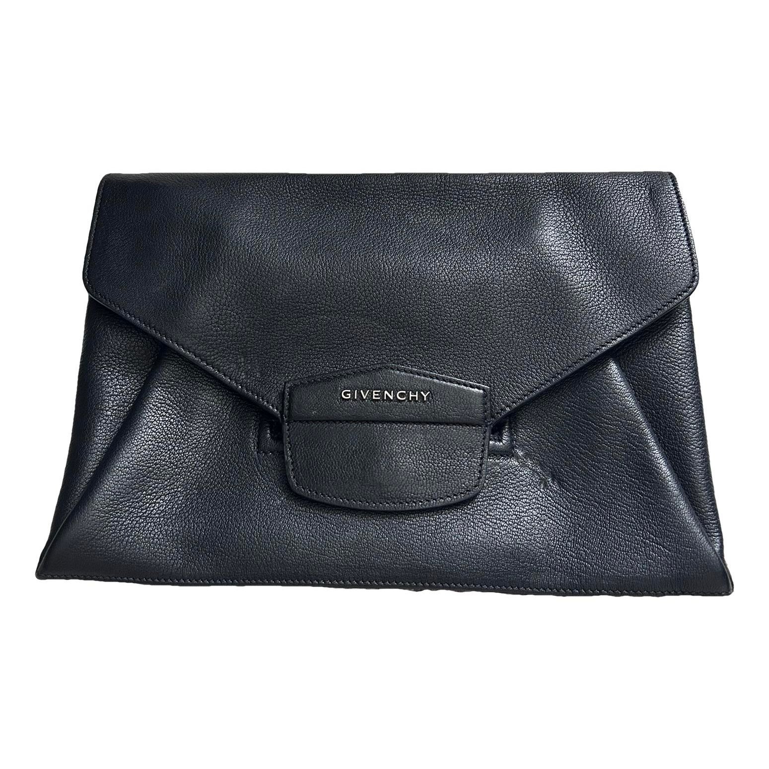 Leather clutch bag