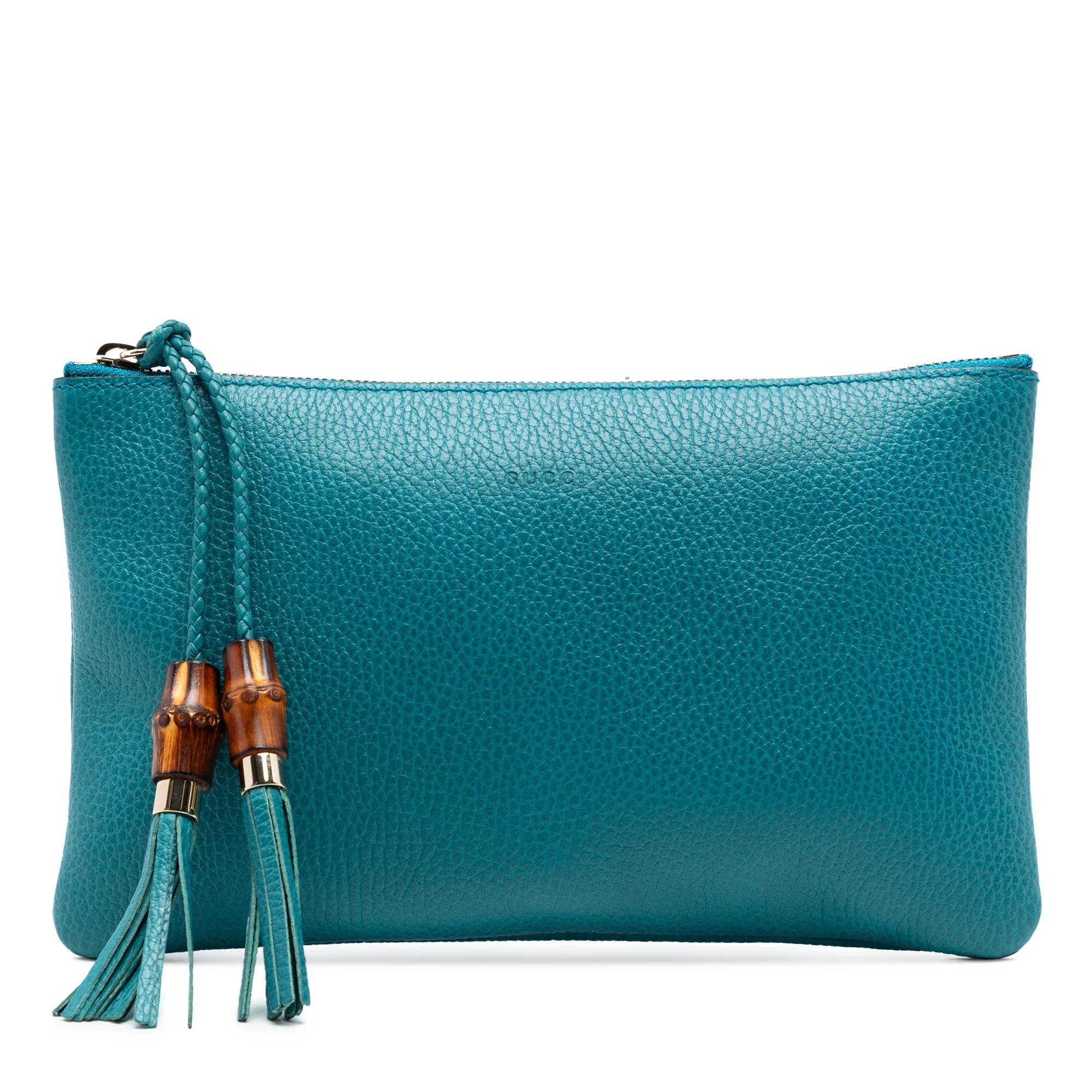 Bamboo pony-style calfskin clutch bag