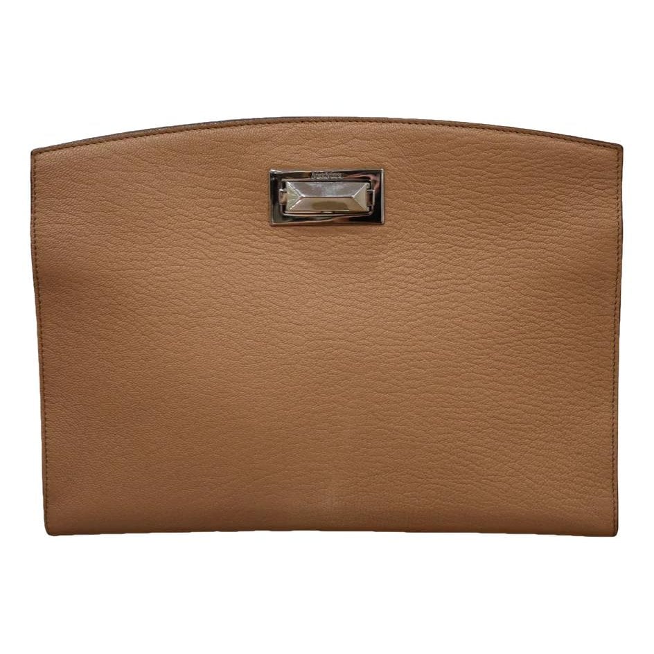Leather clutch bag