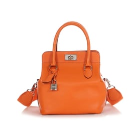 Hermes Toolbox 20 Handbag Orange Swift Leather