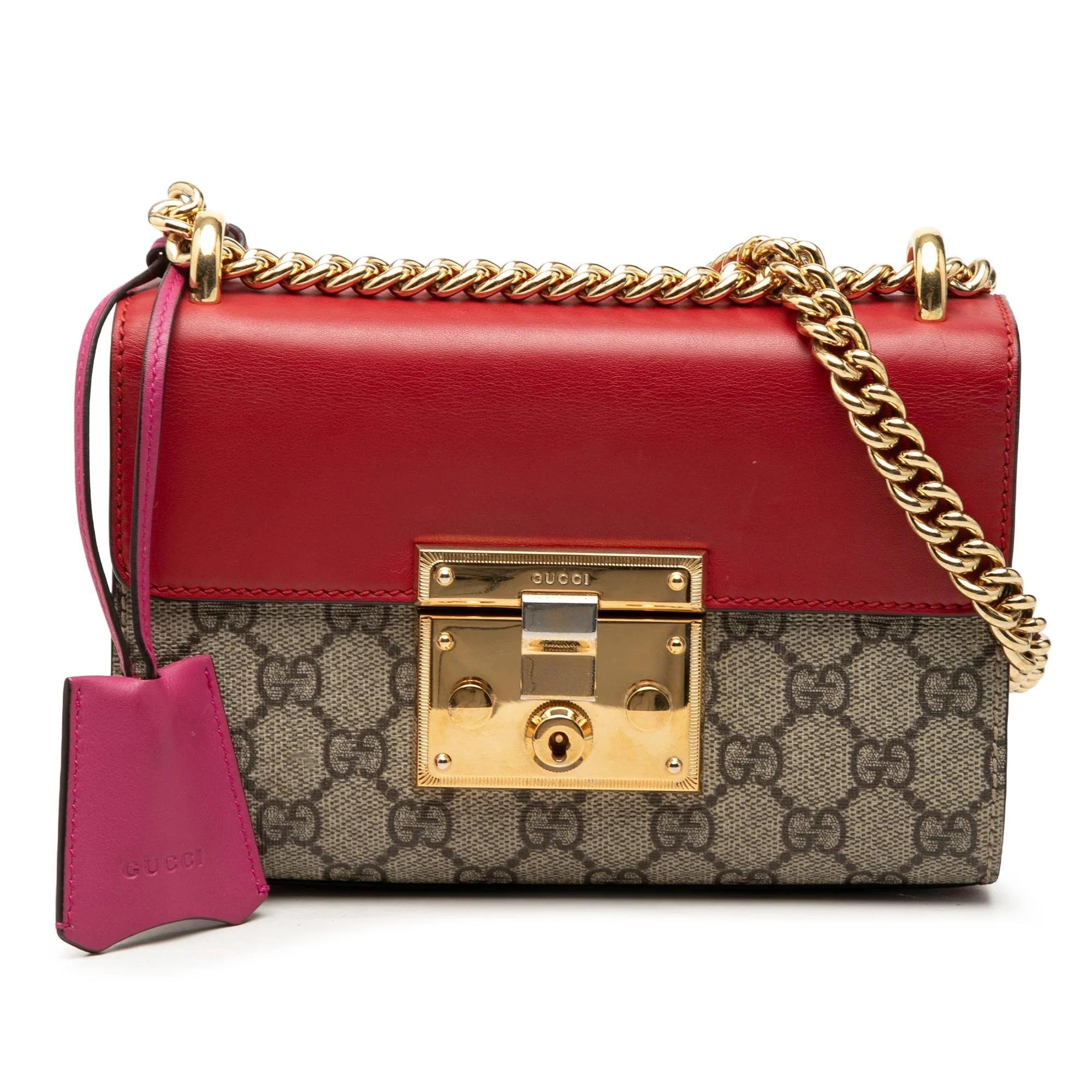 Padlock leather crossbody bag