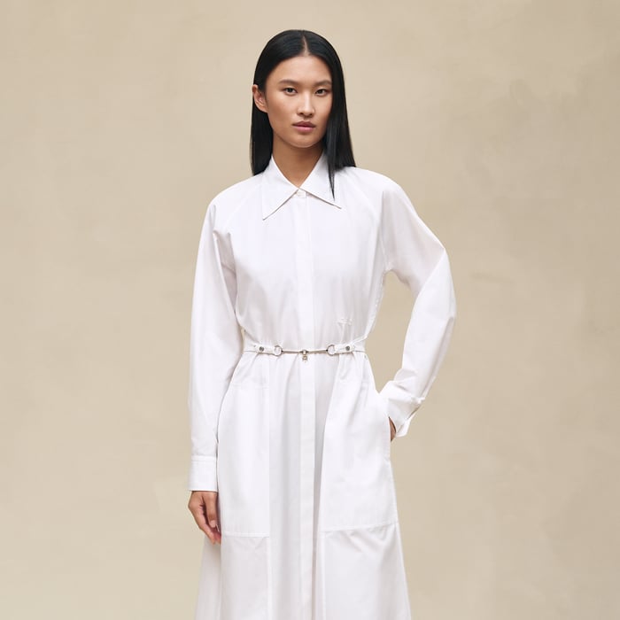 Blanc Equestrian Shirt Dress