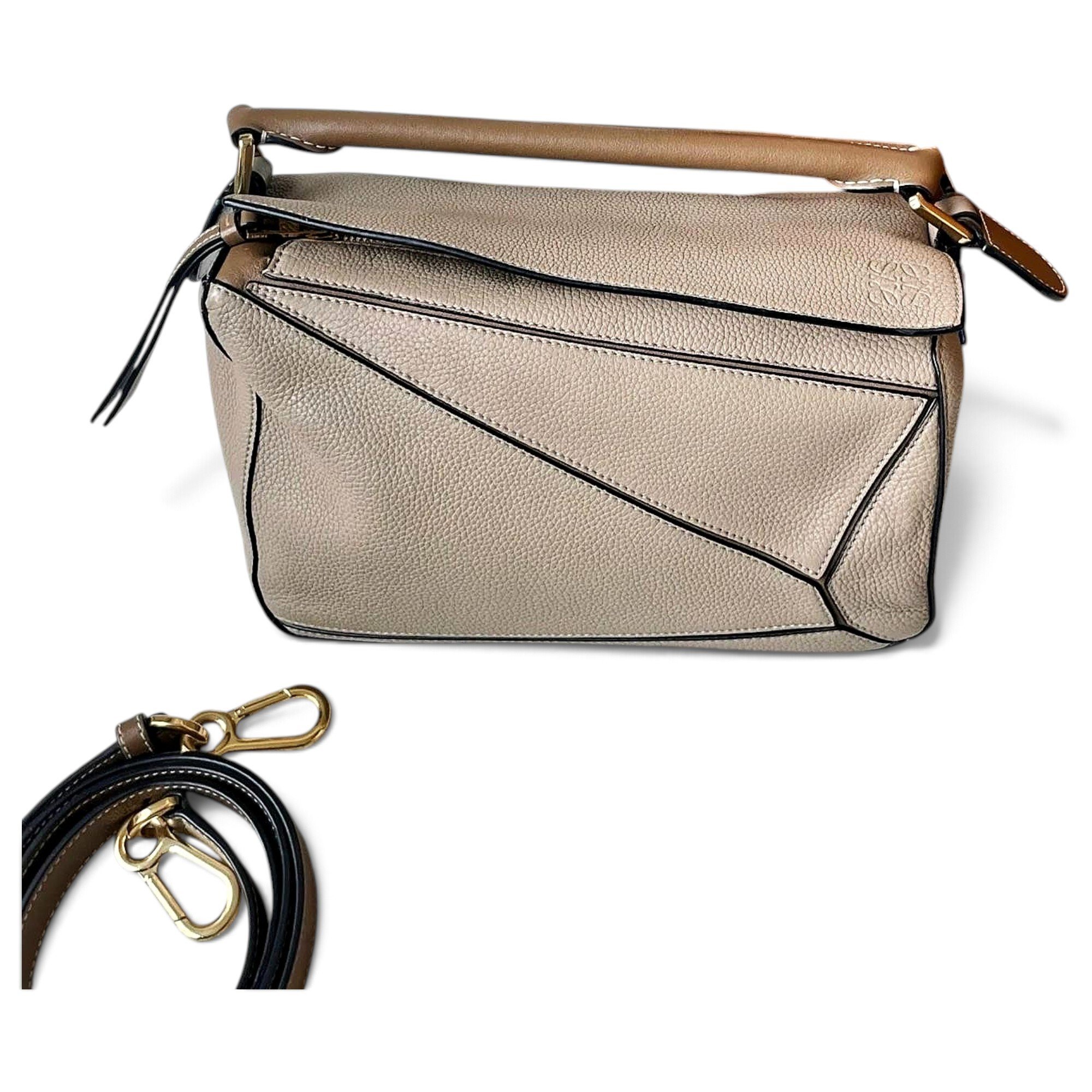 Puzzle leather crossbody bag