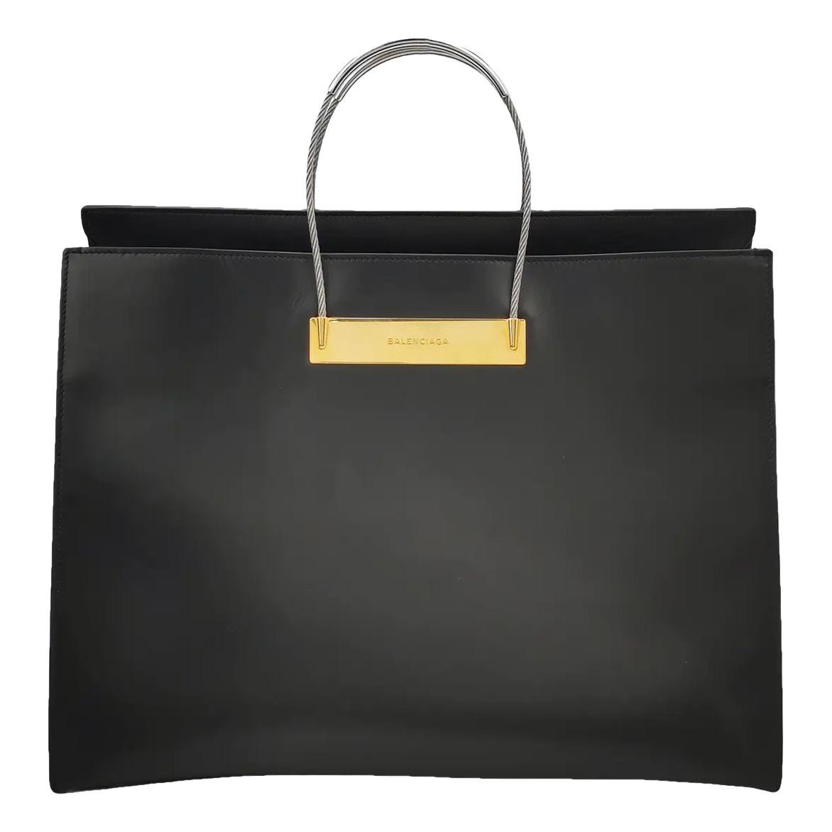 Cable leather handbag