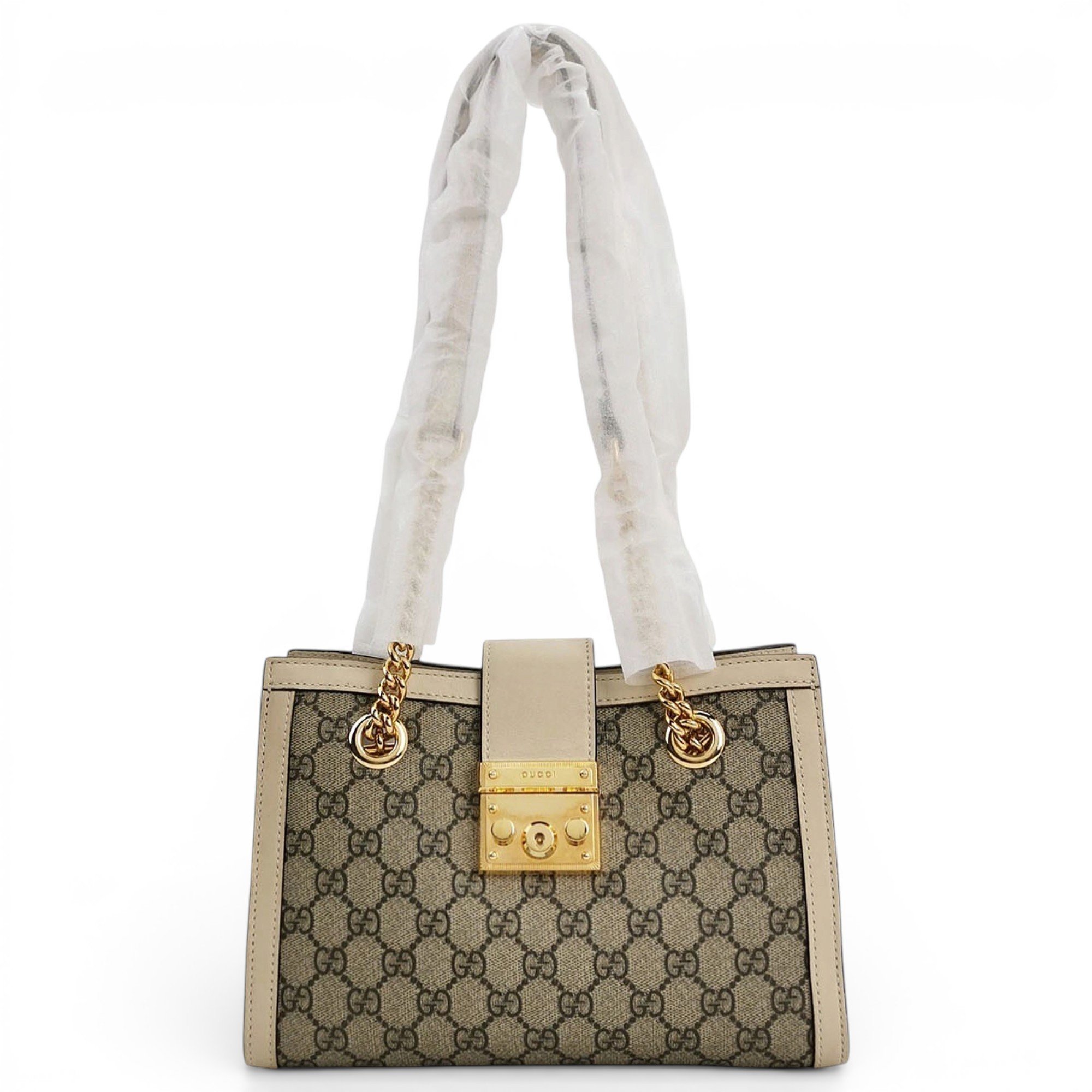 Padlock leather handbag