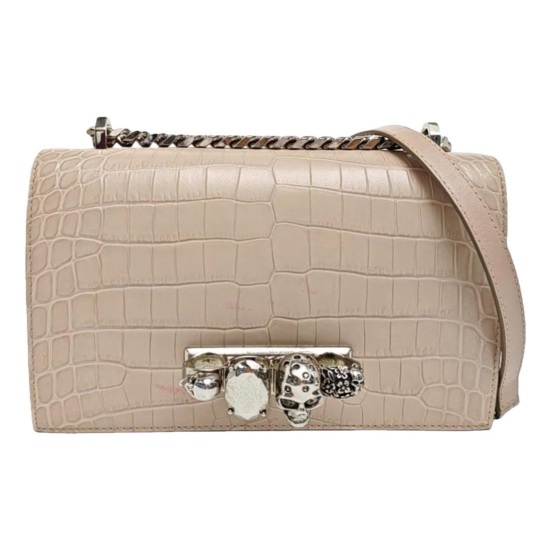 Knuckle leather crossbody bag