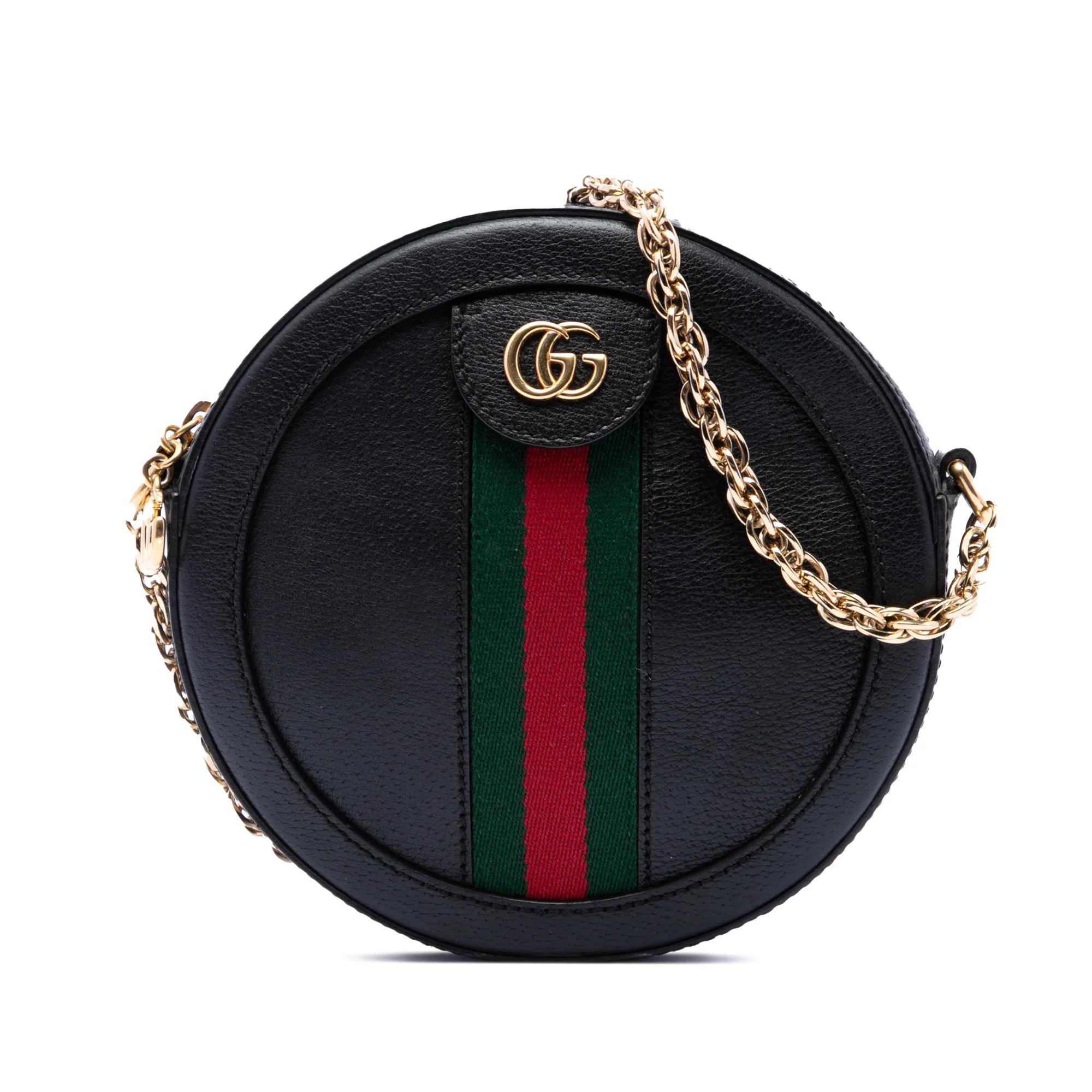 Ophidia Round pony-style calfskin handbag