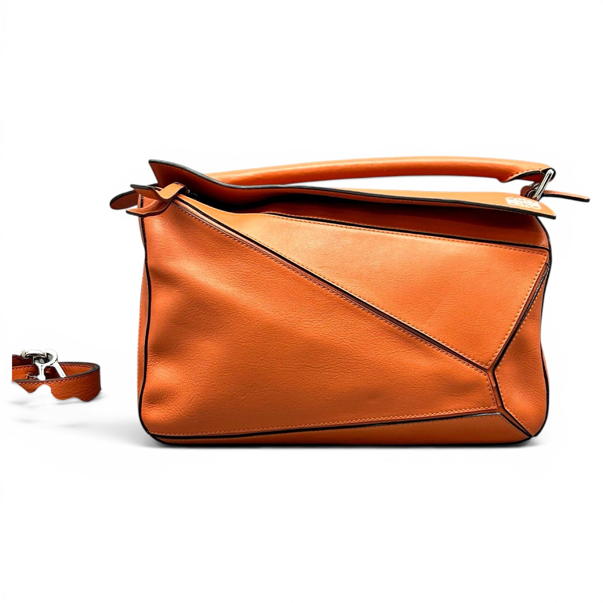 Puzzle leather handbag