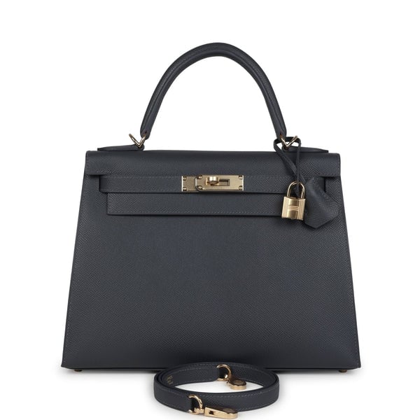 Hermes Hermes Kelly Sellier 28 Ardoise Epsom Permabrass Hardware