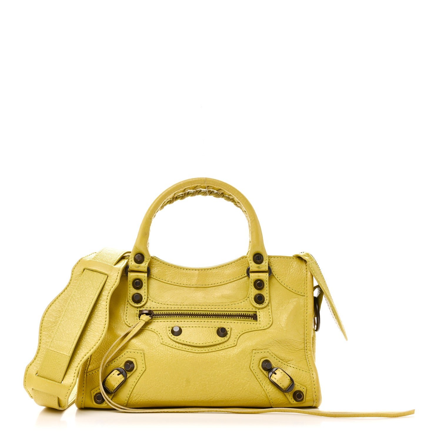 Balenciaga Balenciaga Agneau Classic Silver Hardware Mini City Jaune Poussin