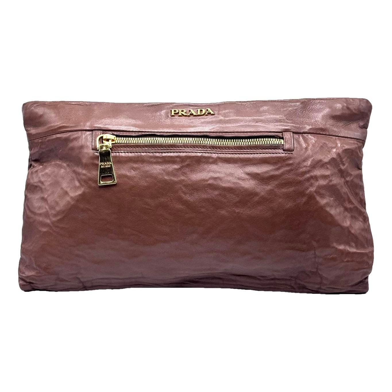 Leather clutch bag