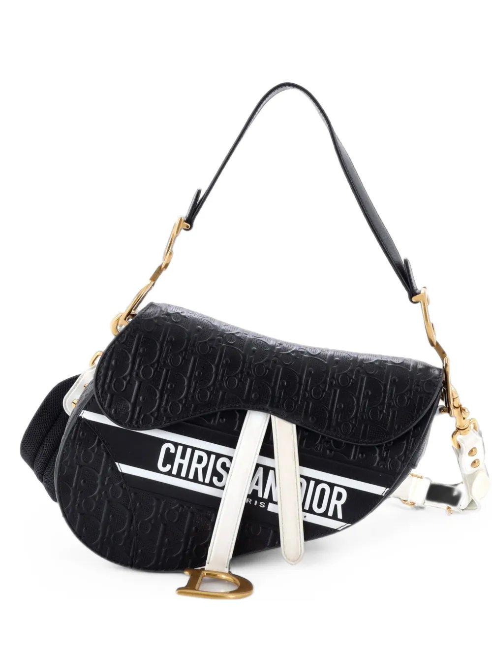 Saddle Handbag Oblique Embossed Calfskin Medium shoulder bag
