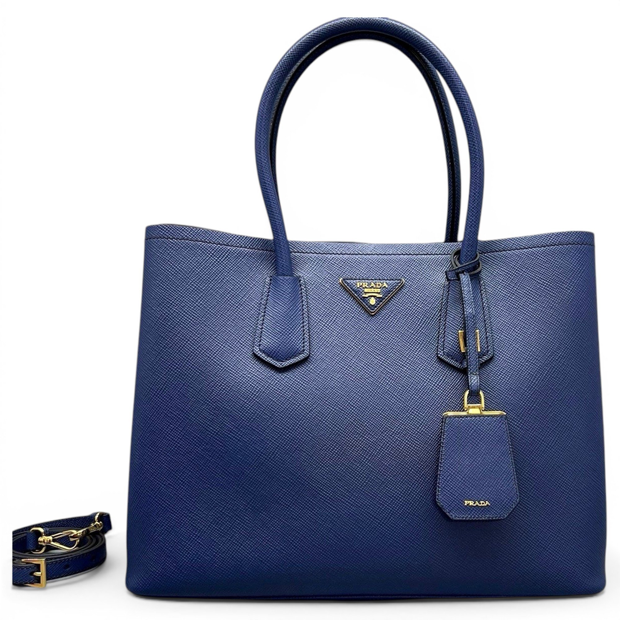 Double leather handbag