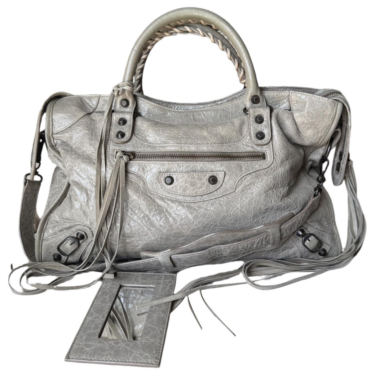 City leather handbag