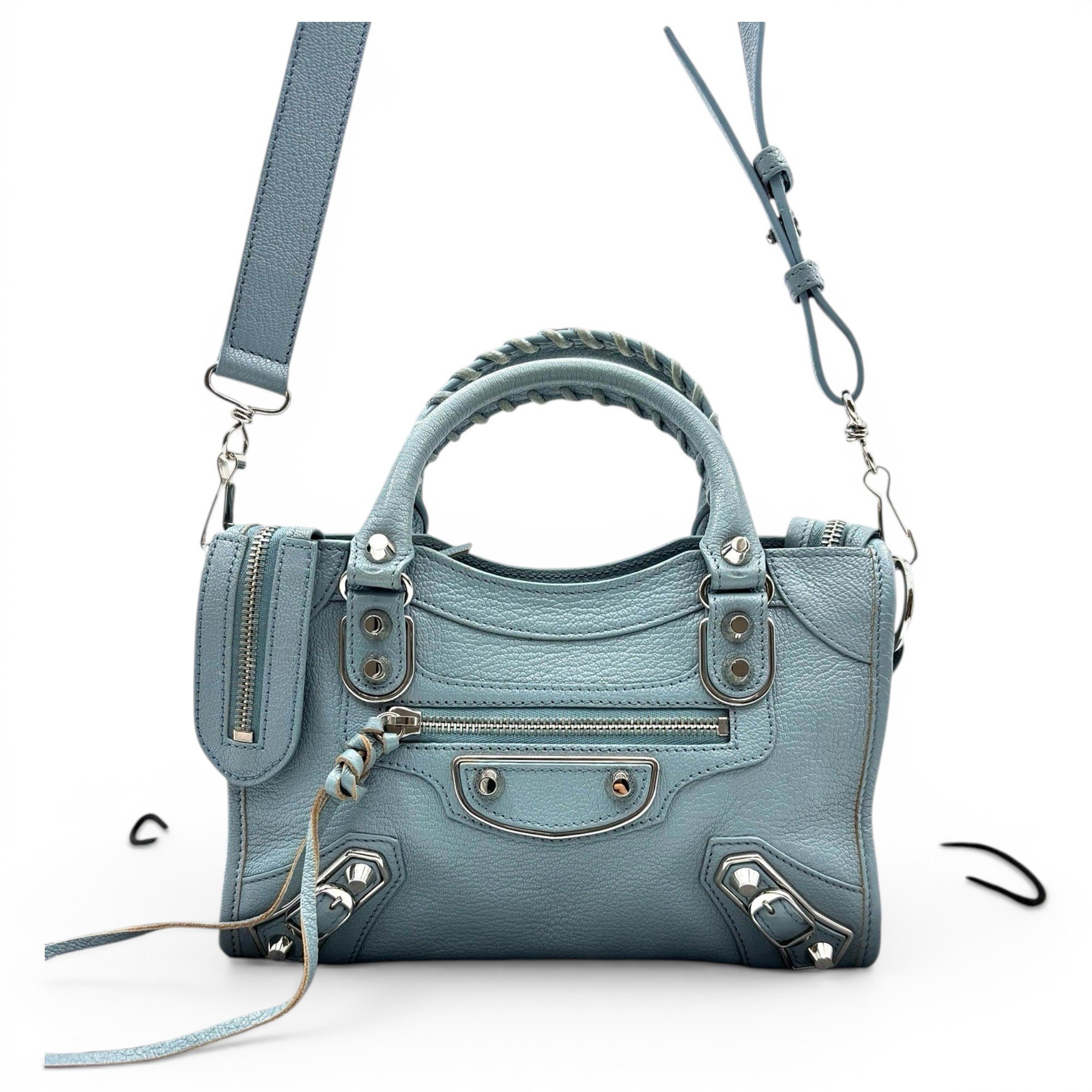 City leather handbag