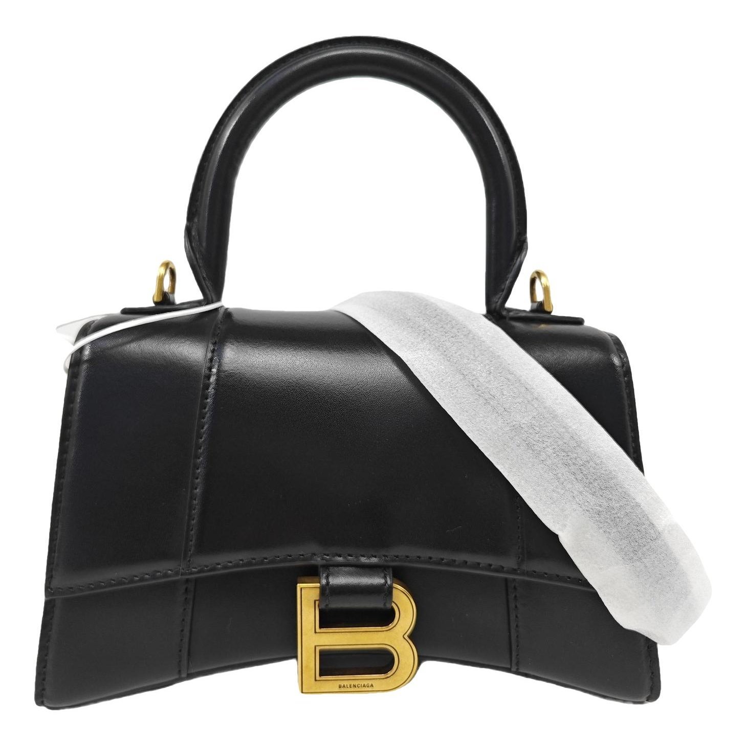 Hourglass leather handbag