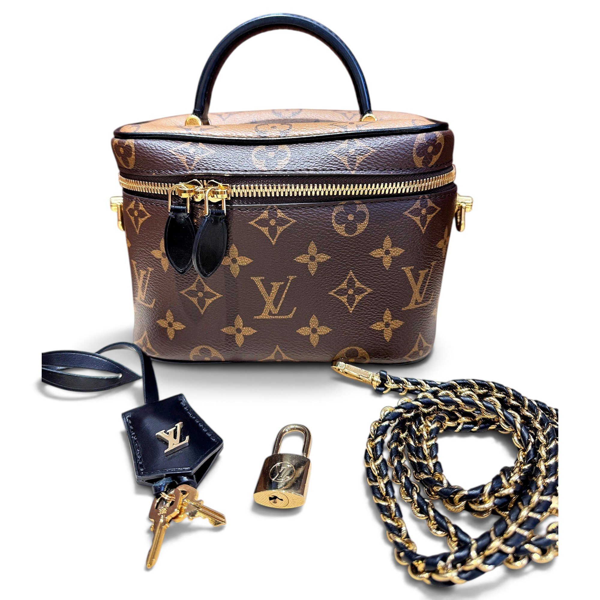Vanity leather handbag