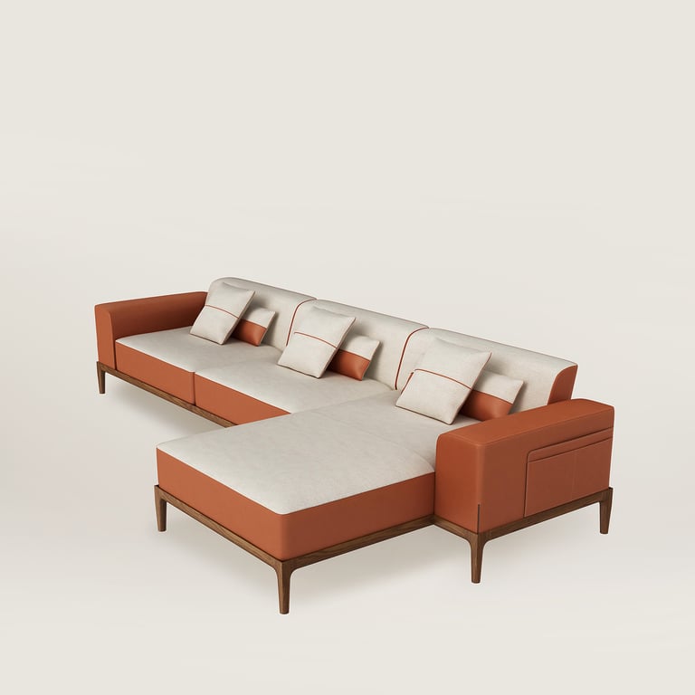 Sofa Sellier 2-seater with chaise lounge