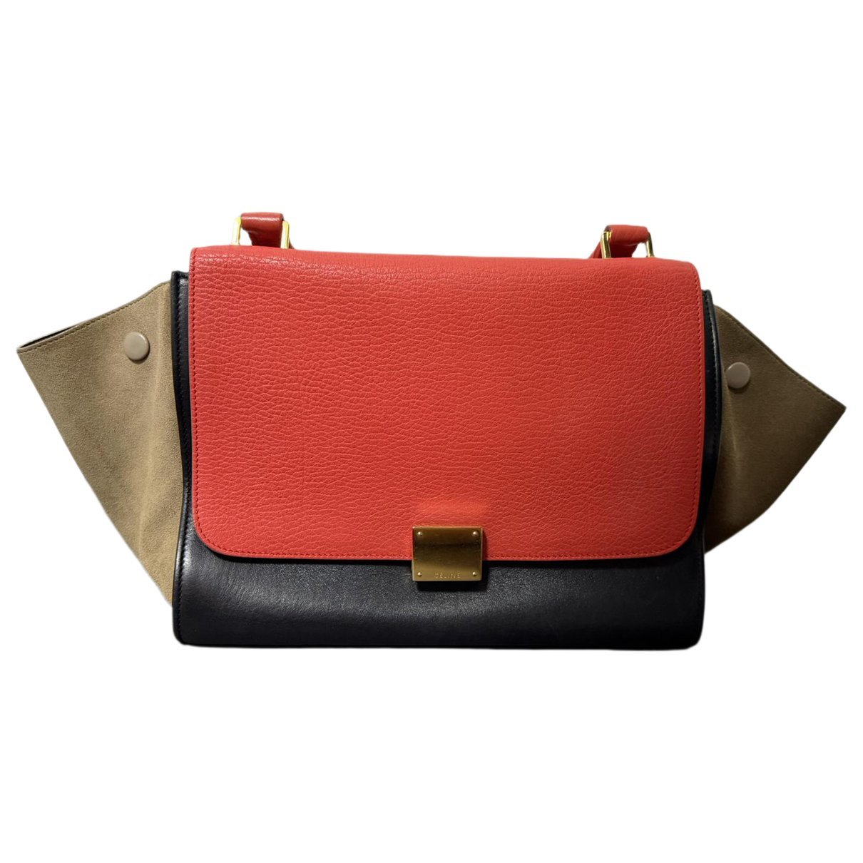 Trapèze leather handbag