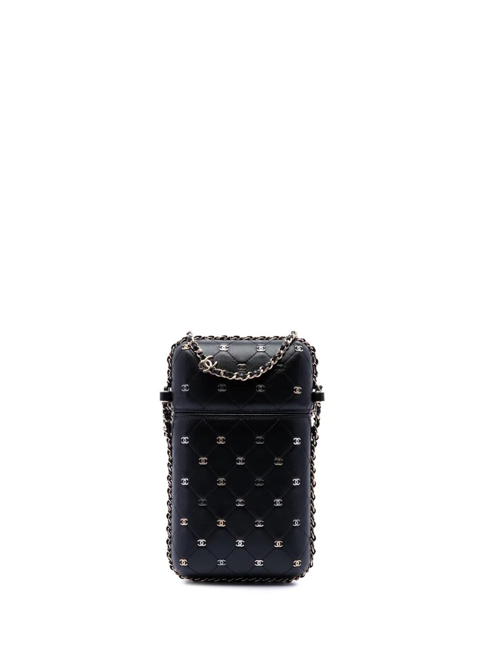 2018-2019 CC Quilted and Studded Lambskin Chain Around Phone Holder crossbody bag
