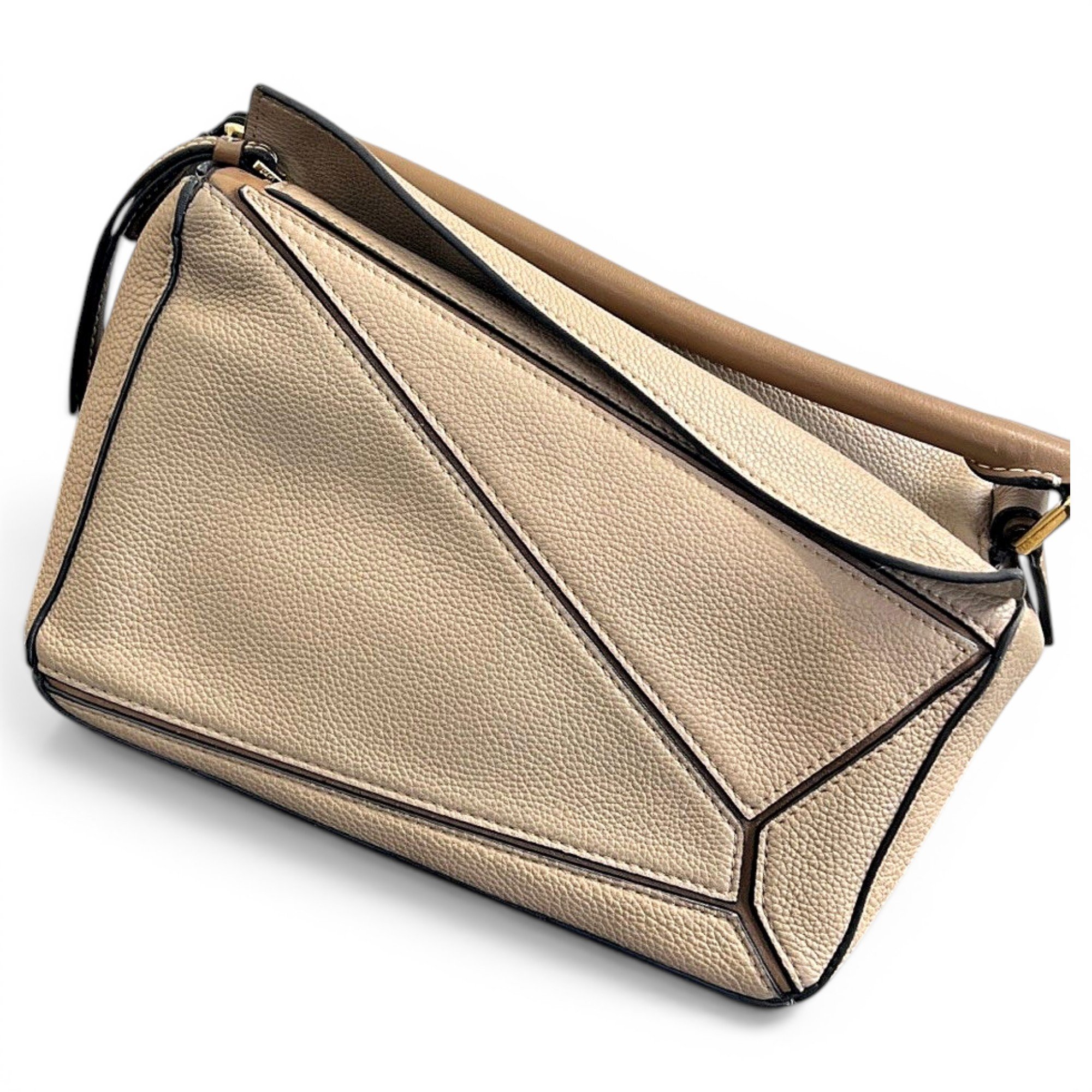 Puzzle leather handbag
