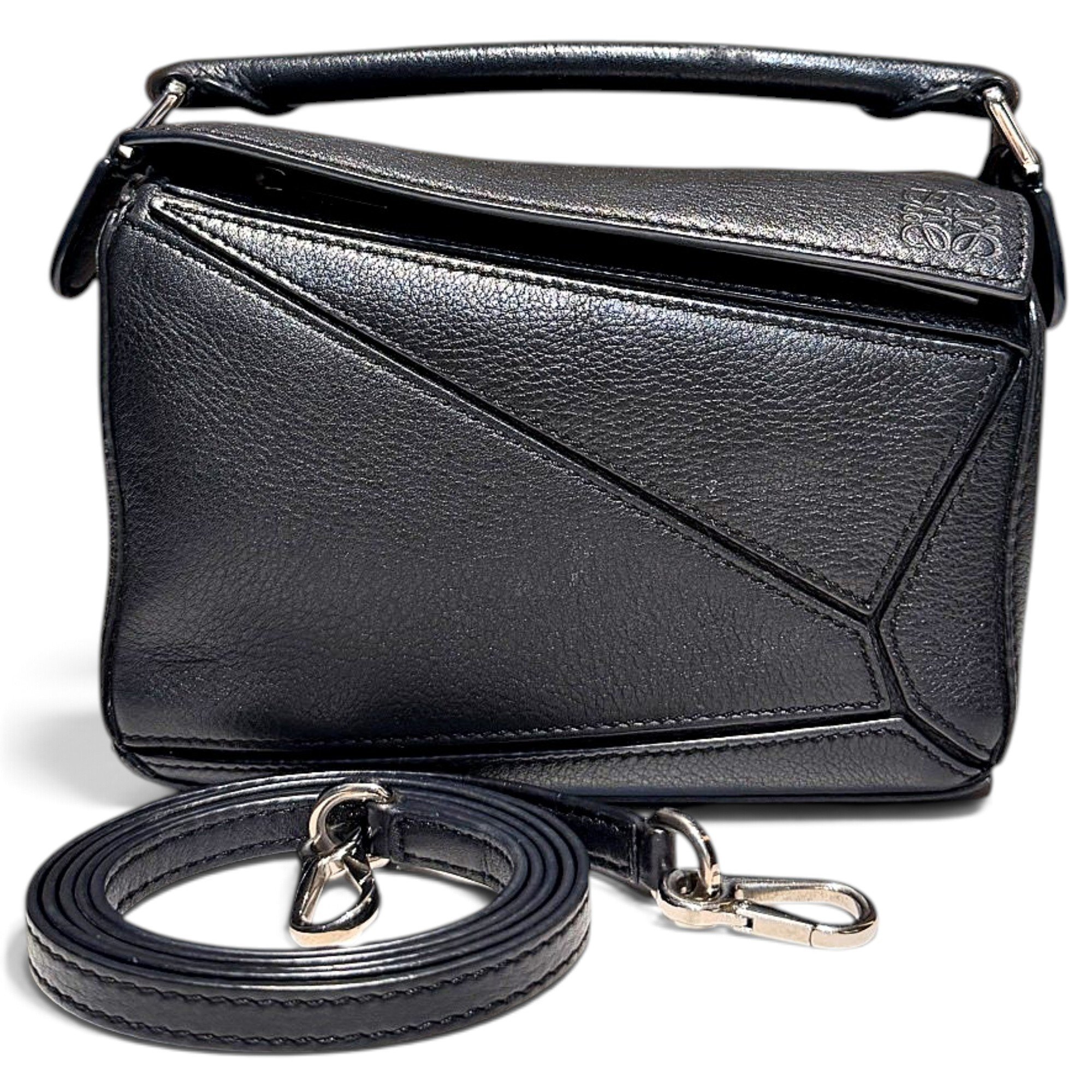 Puzzle leather handbag