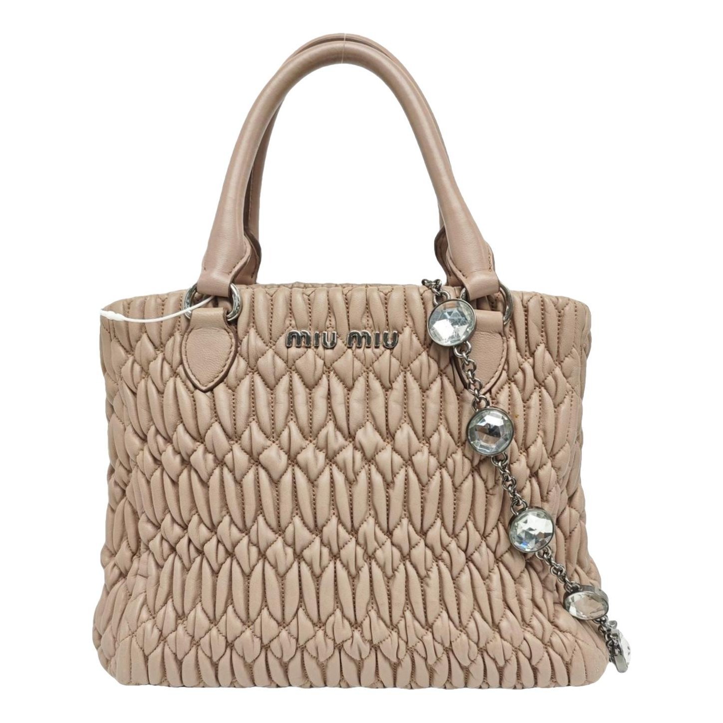 Miu Crystal leather handbag