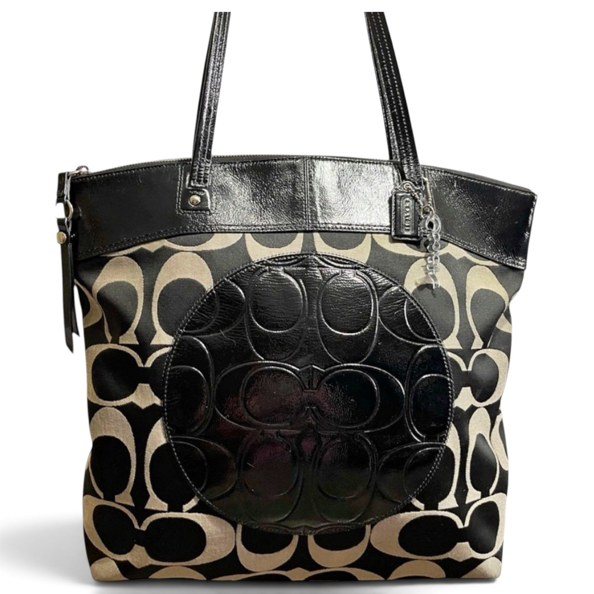 Patent leather tote
