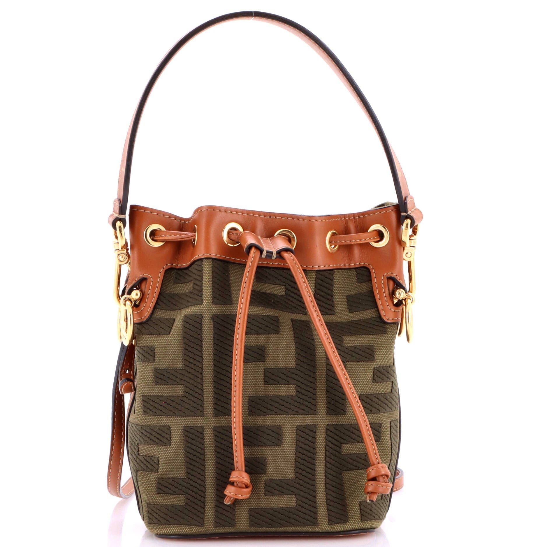 Mon Tresor Bucket Bag Zucca Embroidered Canvas Mini