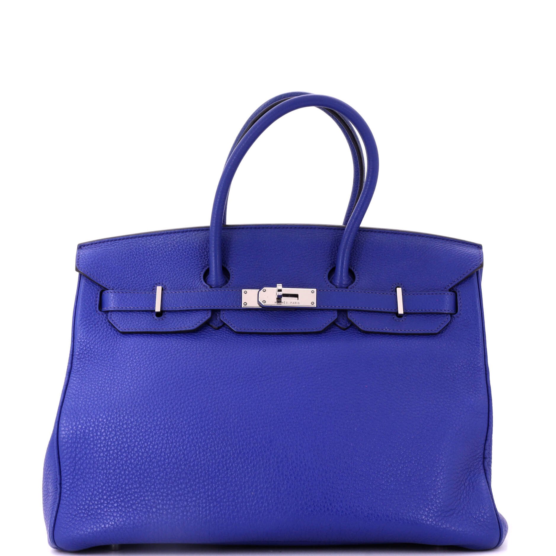 Hermes Birkin Handbag Bleu Electrique Togo with Palladium Hardware 35
