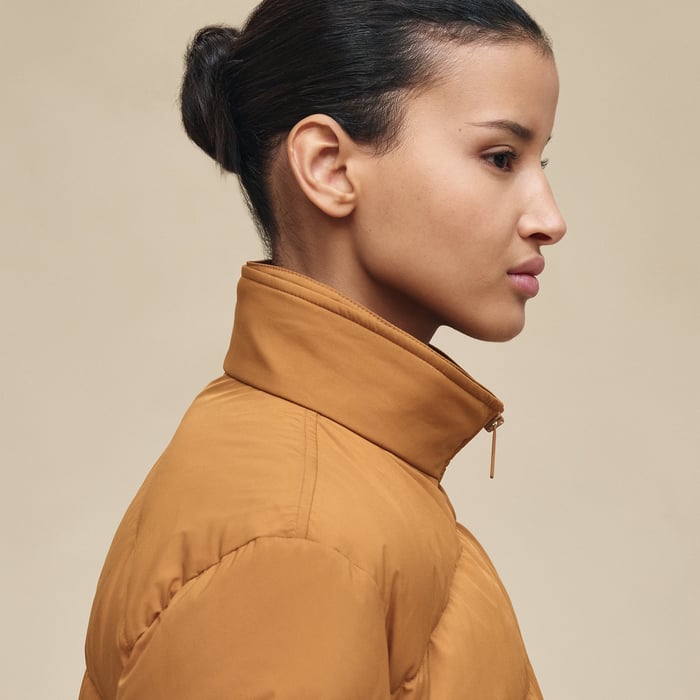 Marron Ocre Short Puffer Coat