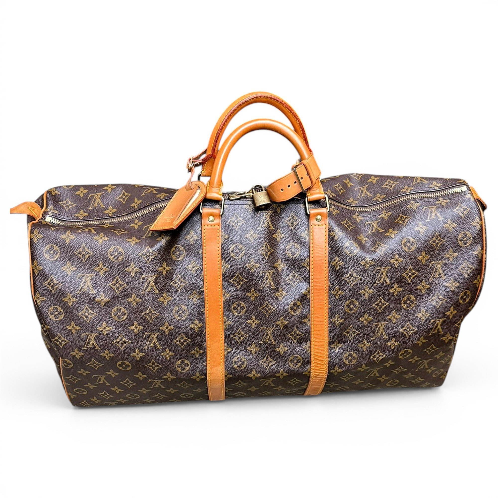Keepall leather travel bag