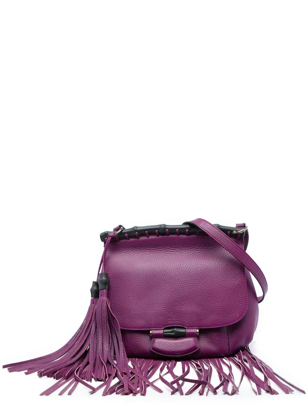 2016-2026 Medium Calfskin Bamboo Nouveau Fringe crossbody bag