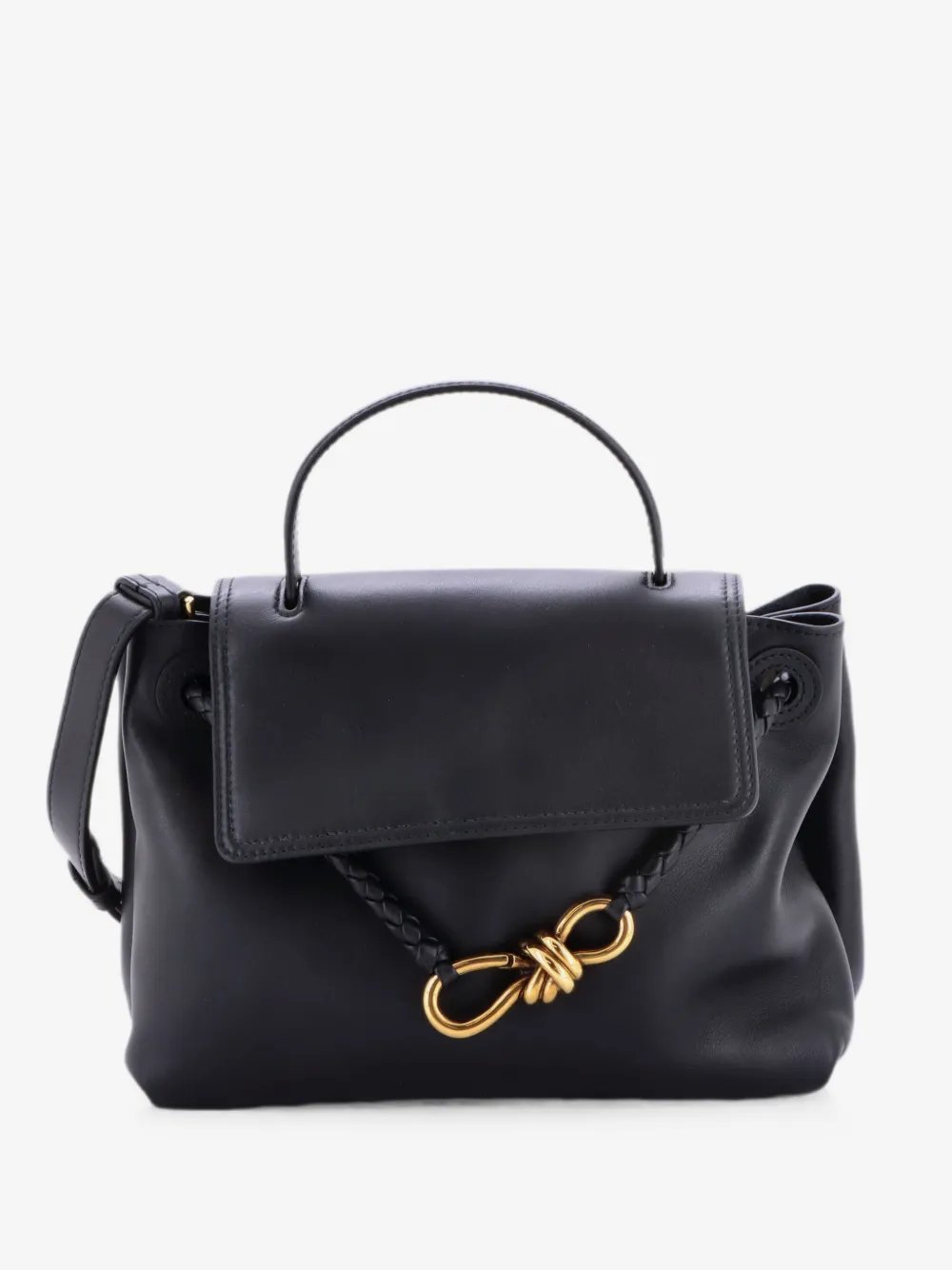 Ciao Ciao Top Handle Bag Leather with Intrecciato Detail Small satchel
