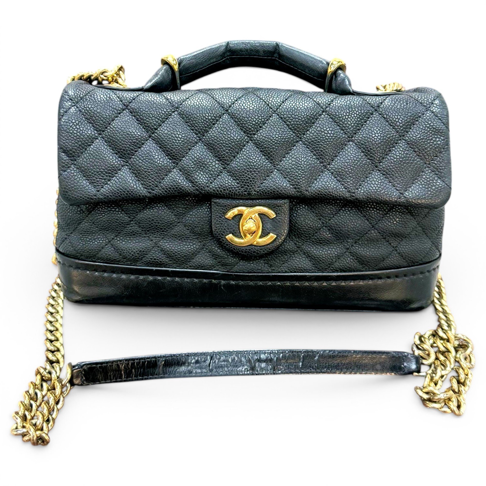 Trapezio leather handbag