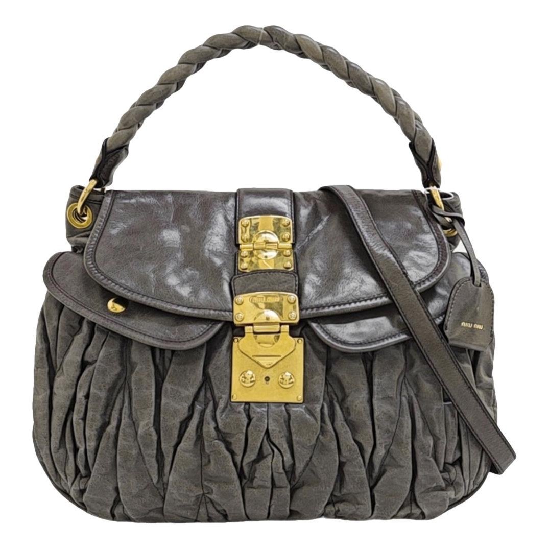 Coffer leather handbag