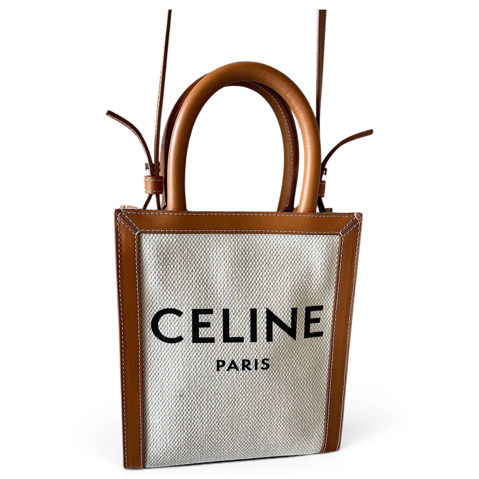 Cabas Vertical leather tote