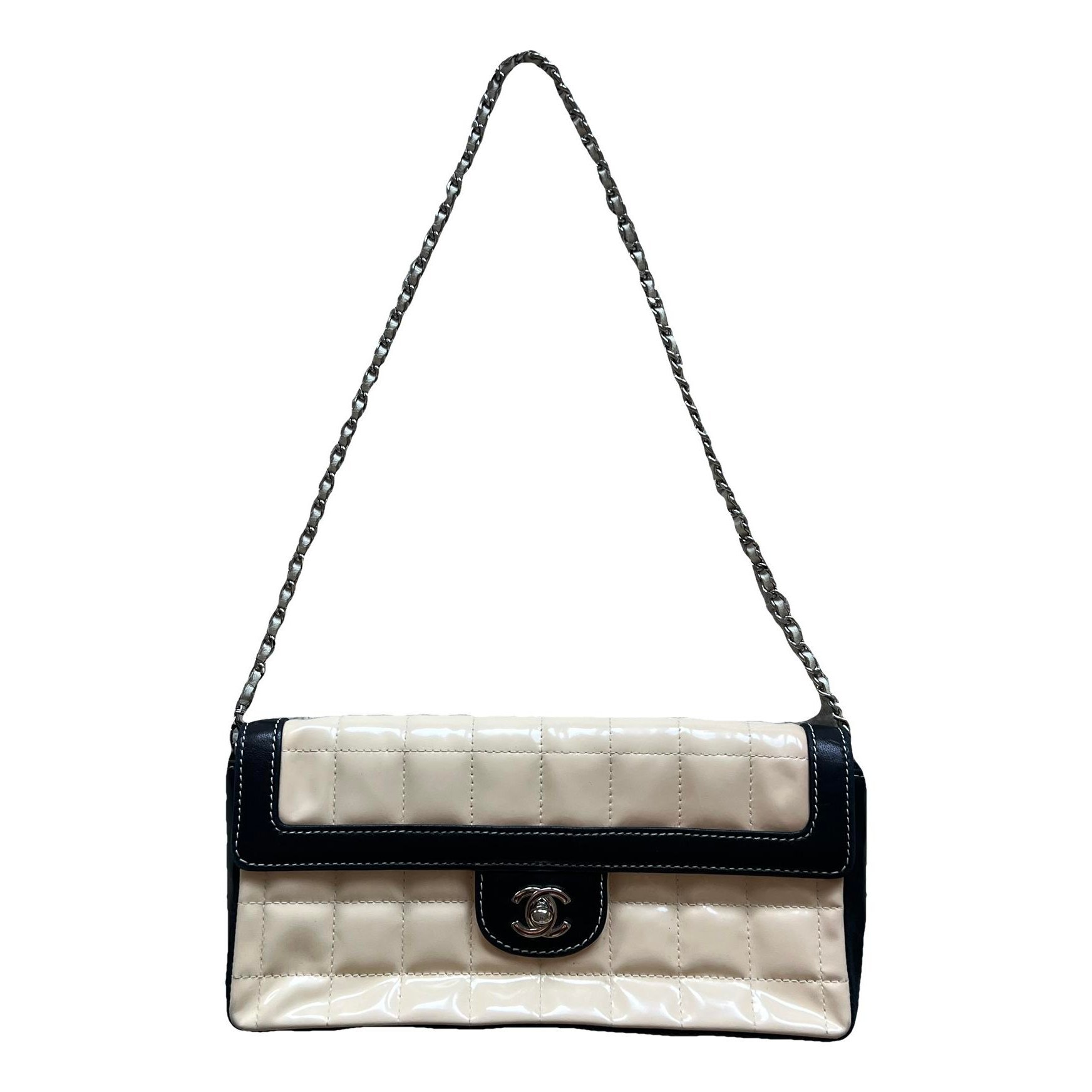 East West Chocolate Bar patent leather handbag