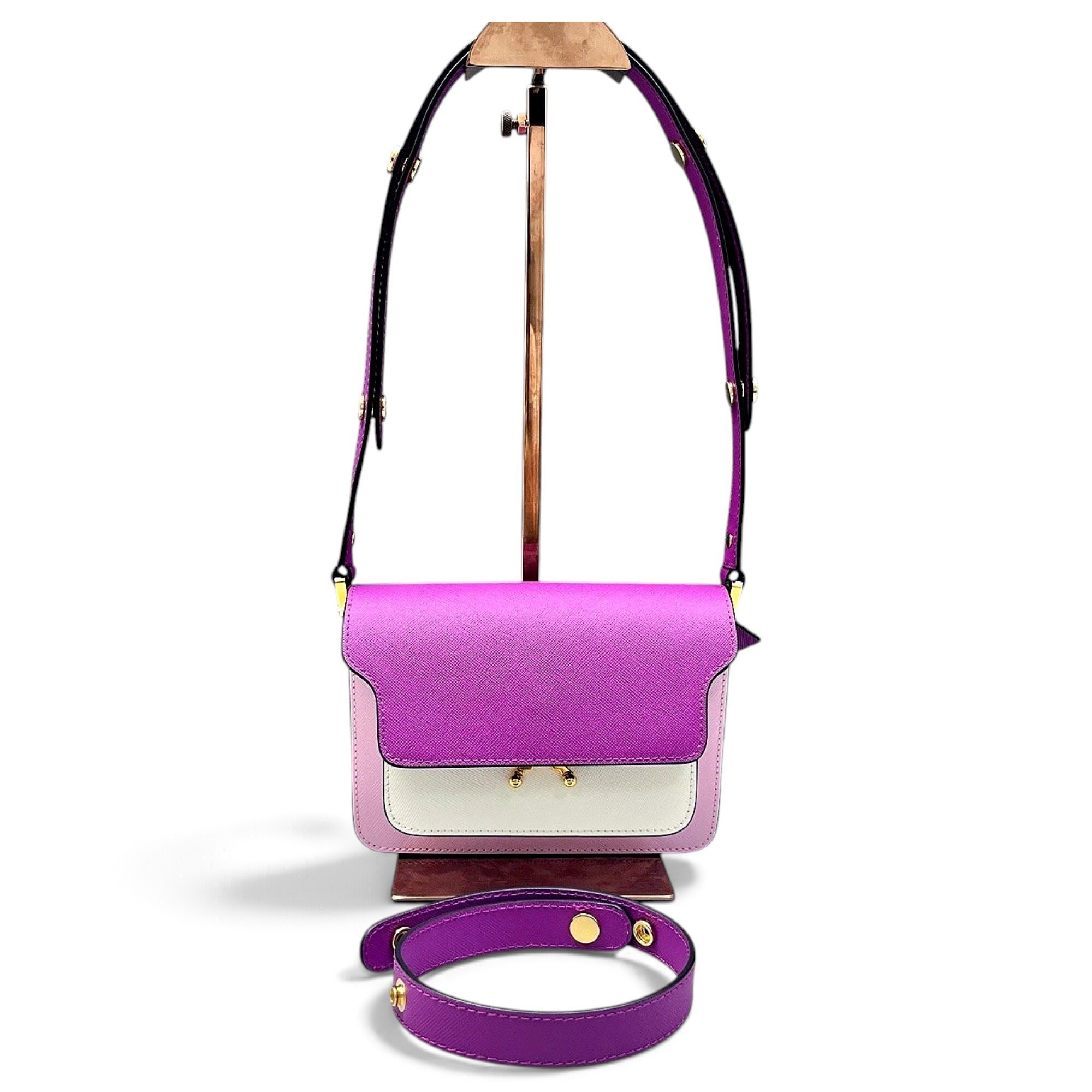 Trunk leather crossbody bag