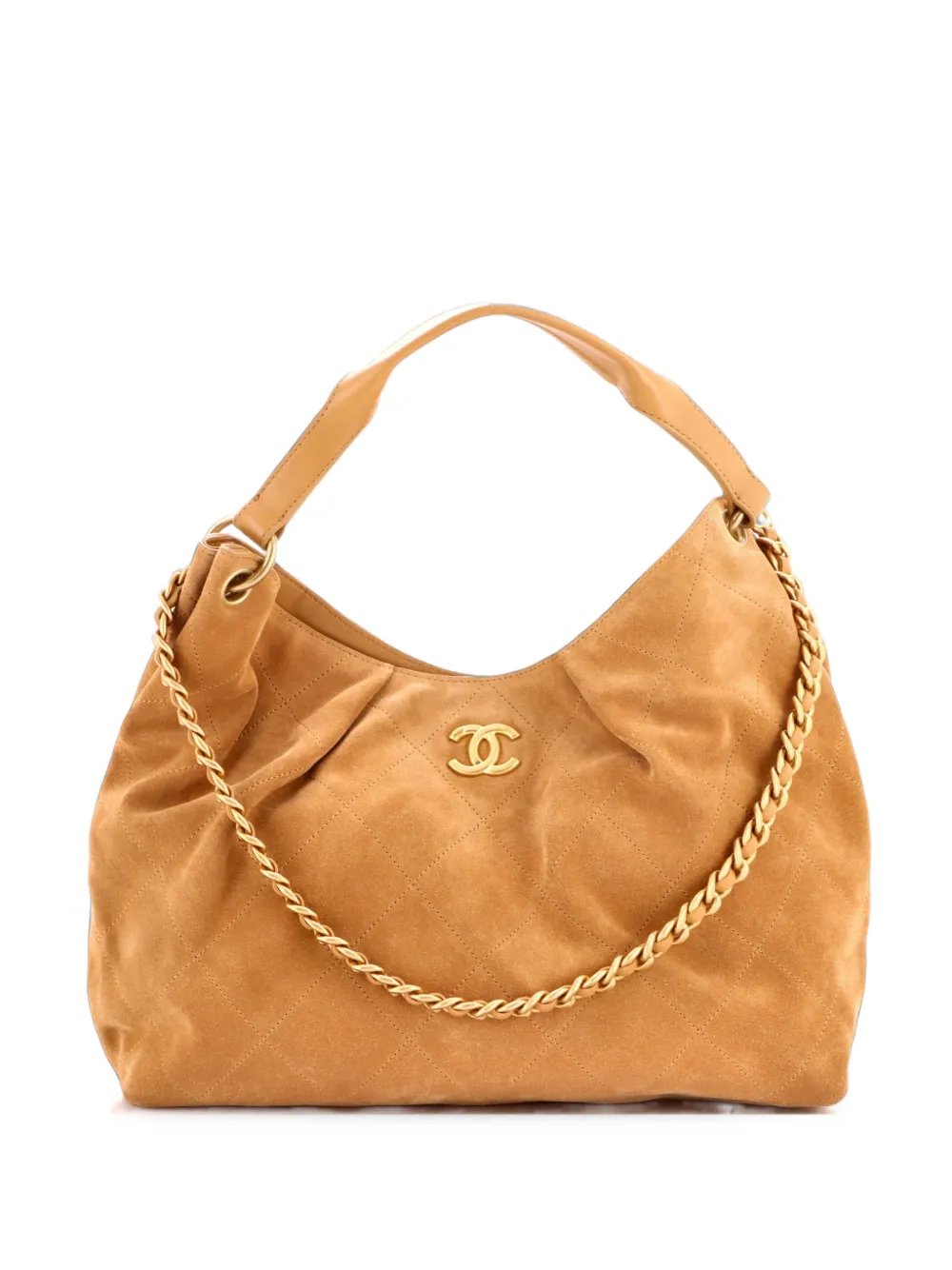 Chanel Maxi Quilted Suede Medium hobo bag