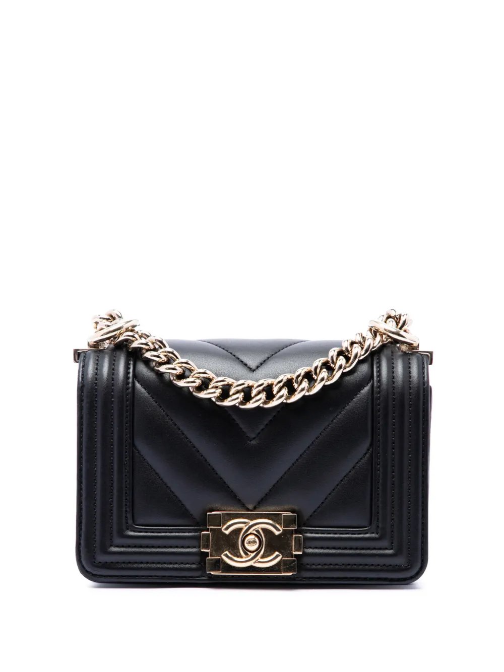 2021-2026 Mini Chevron Lambskin Boy Flap crossbody bag